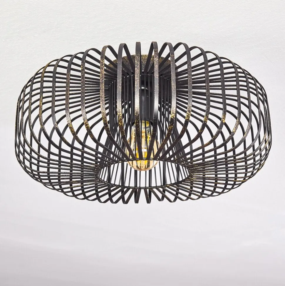 Plafonnier Wemude Noir Dore, 1 Lumiere