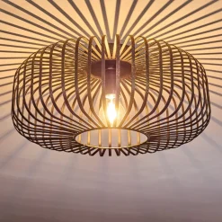 Plafonnier Wemude Noir Dore, 1 Lumiere
