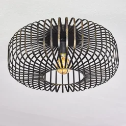 Plafonnier Wemude Noir Dore, 1 Lumiere
