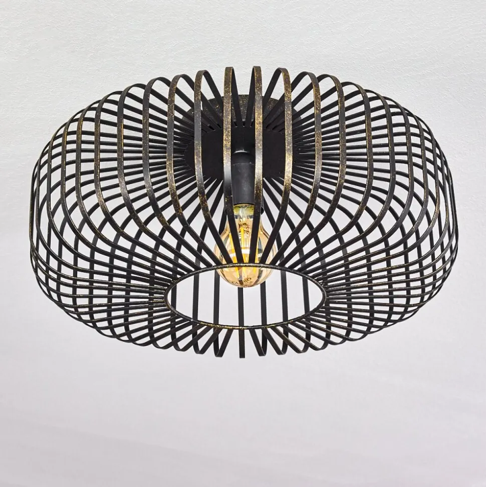 Plafonnier Wemude Noir Dore, 1 Lumiere