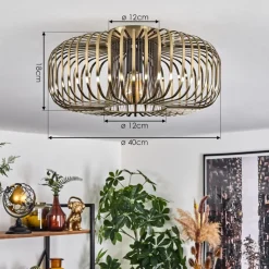 Plafonnier Wemude Vieux Laiton, 1 Lumiere