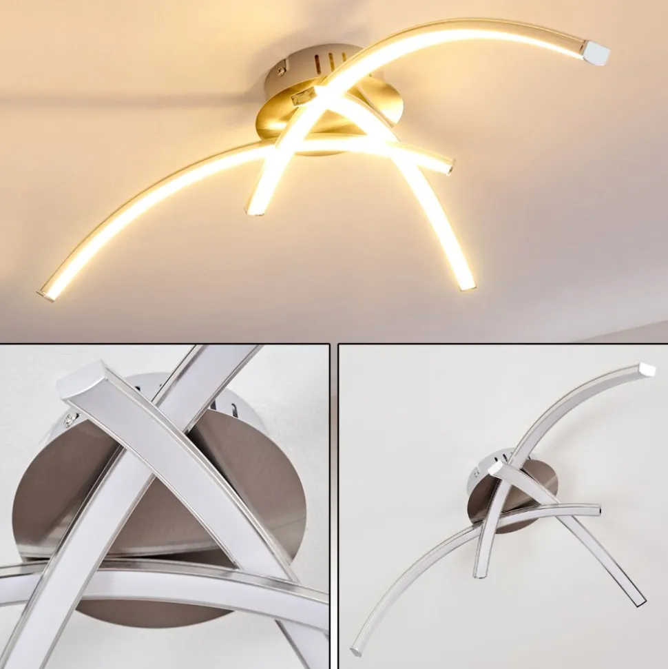 Plafonnier Wikon Led Nickel Mat, 3 Lumieres