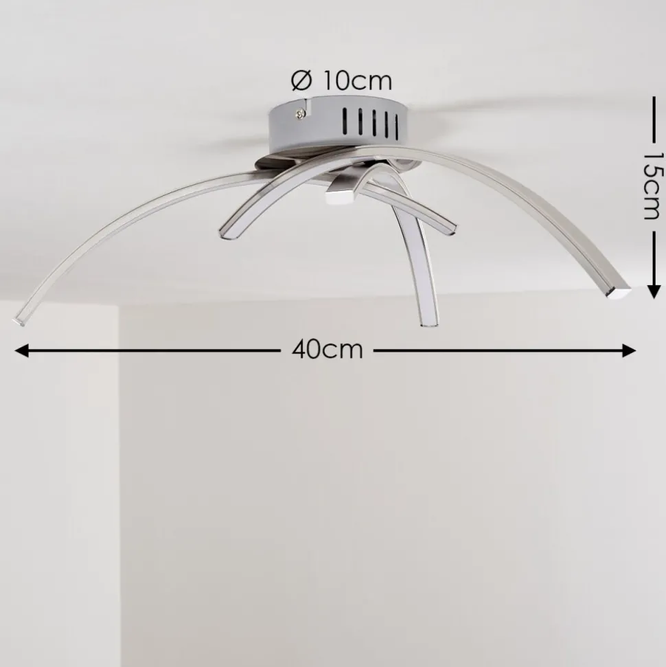 Plafonnier Wikon Led Nickel Mat, 3 Lumieres