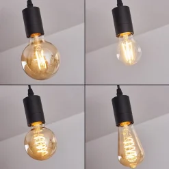 Plafonnier Yaak Bois Clair, Noir, 3 Lumieres