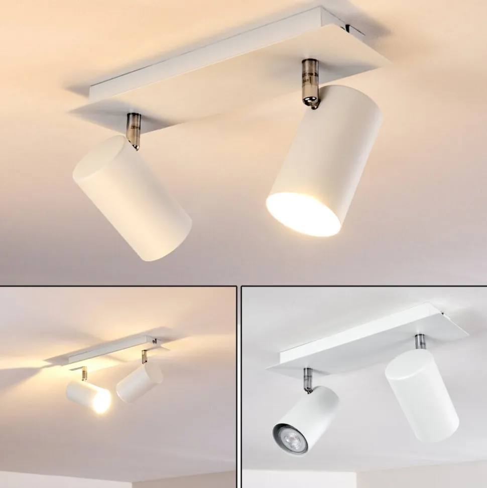 Plafonnier Zuoz Blanc, 2 Lumieres