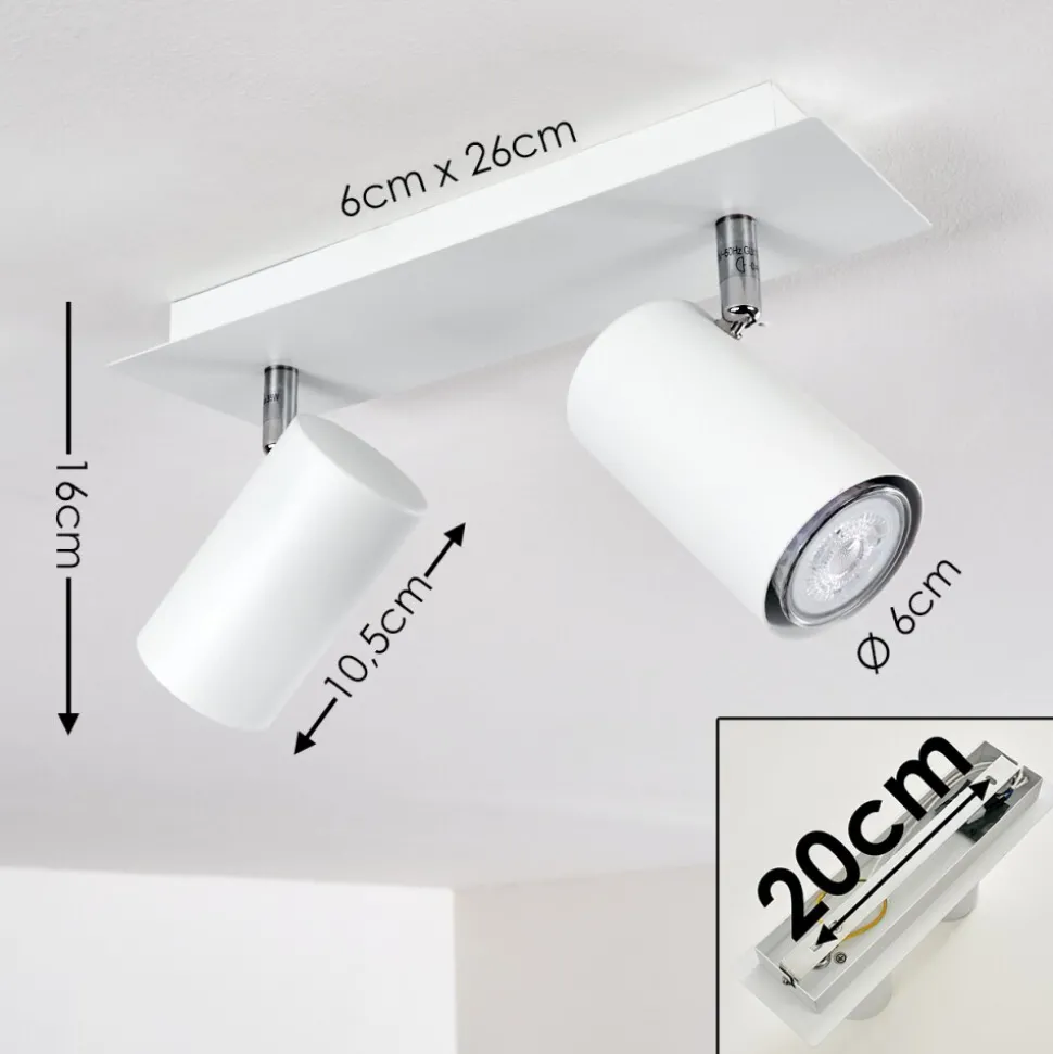 Plafonnier Zuoz Blanc, 2 Lumieres