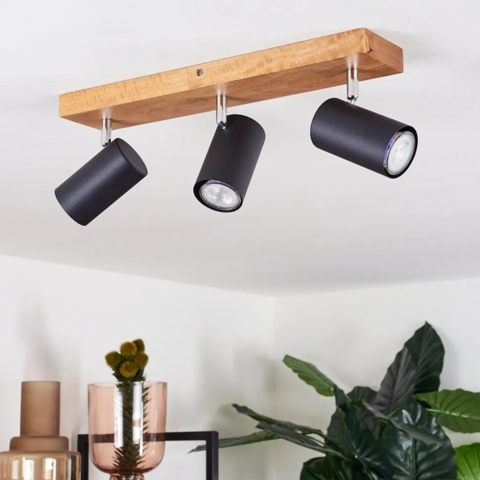Plafonnier Zuoz Bois Clair, 3 Lumieres