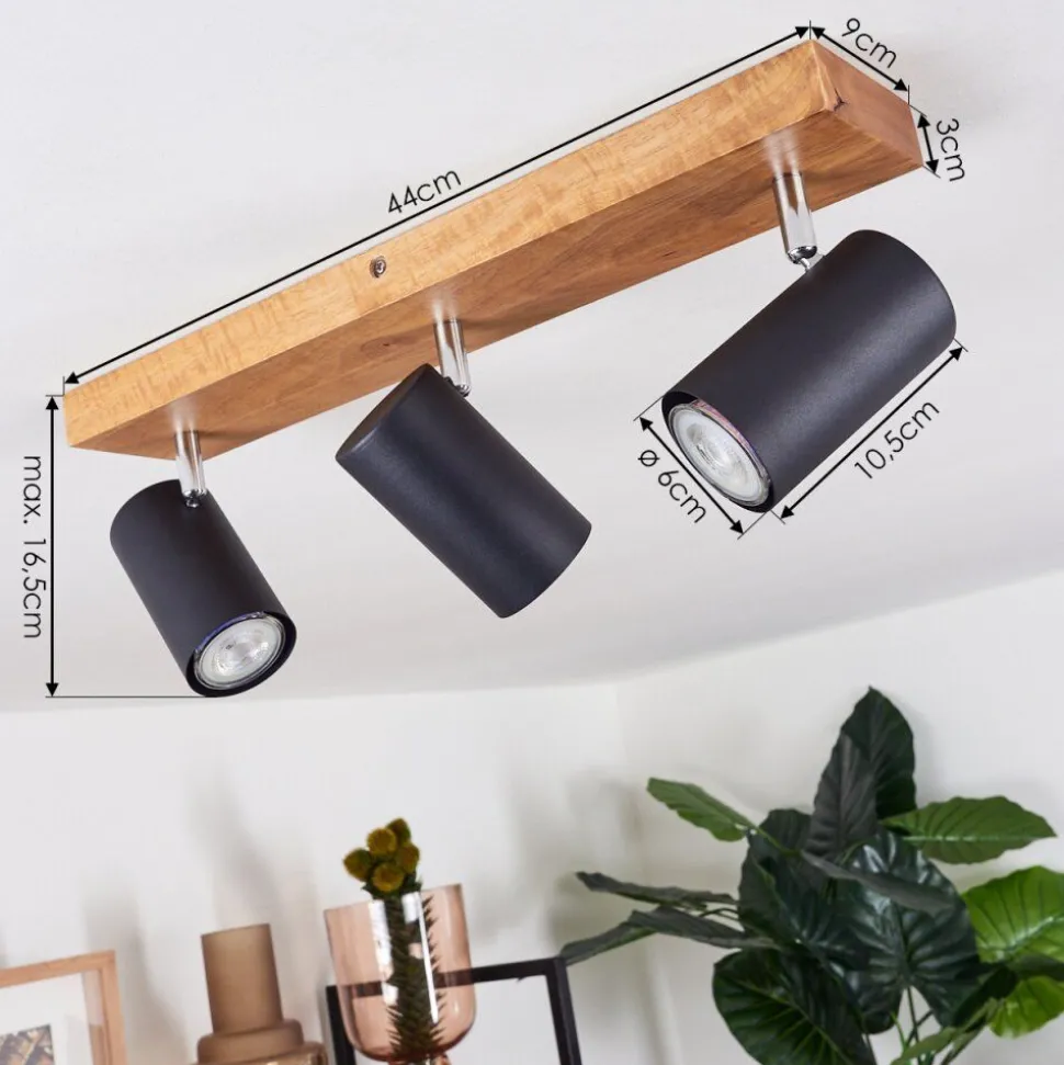 Plafonnier Zuoz Bois Clair, 3 Lumieres