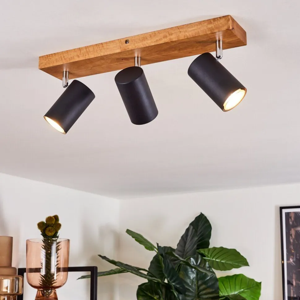 Plafonnier Zuoz Bois Clair, 3 Lumieres