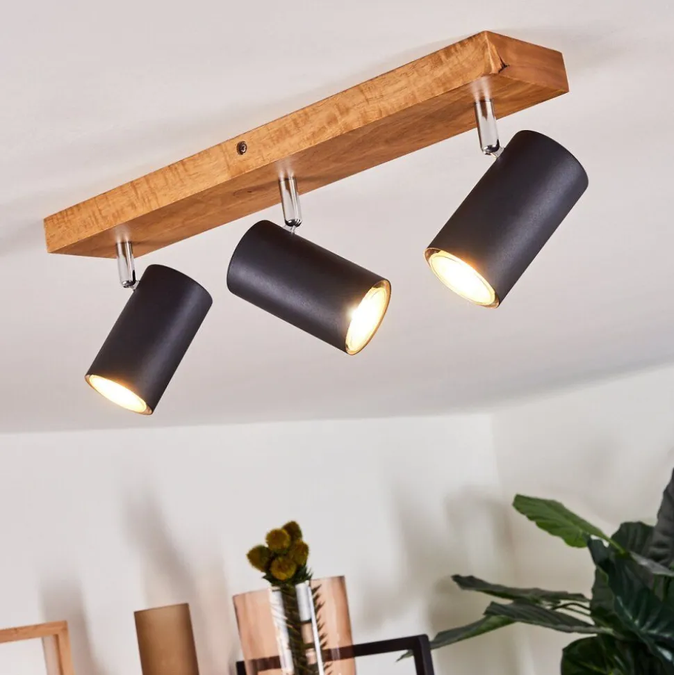 Plafonnier Zuoz Bois Clair, 3 Lumieres