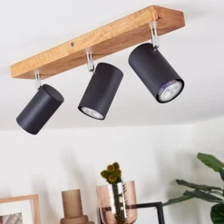 Plafonnier Zuoz Bois Clair, 3 Lumieres