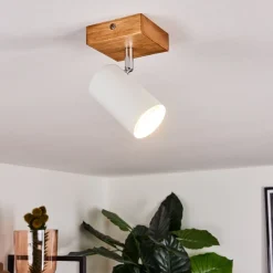 Plafonnier Zuoz Bois Clair, 1 Lumiere