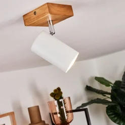 Plafonnier Zuoz Bois Clair, 1 Lumiere