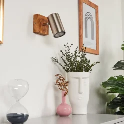 Plafonnier Zuoz Bois Clair, 1 Lumiere