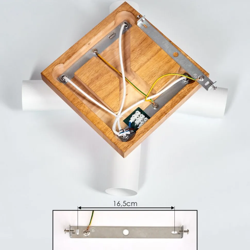 Plafonnier Zuoz Bois Clair, 4 Lumieres