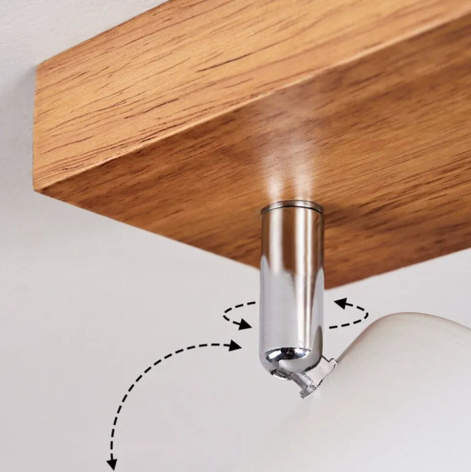 Plafonnier Zuoz Bois Clair, 4 Lumieres