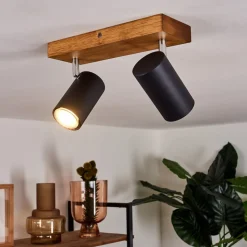 Plafonnier Zuoz Bois Clair, 2 Lumieres