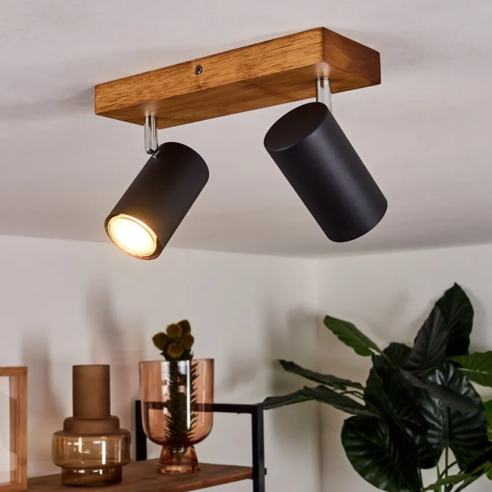 Plafonnier Zuoz Bois Clair, 2 Lumieres