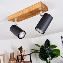 Plafonnier Zuoz Bois Clair, 2 Lumieres