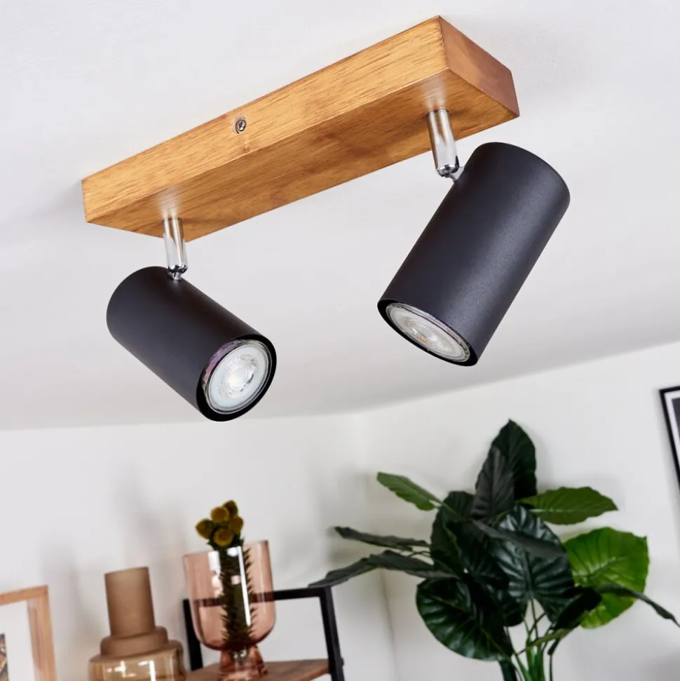 Plafonnier Zuoz Bois Clair, 2 Lumieres