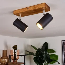 Plafonnier Zuoz Bois Clair, 2 Lumieres