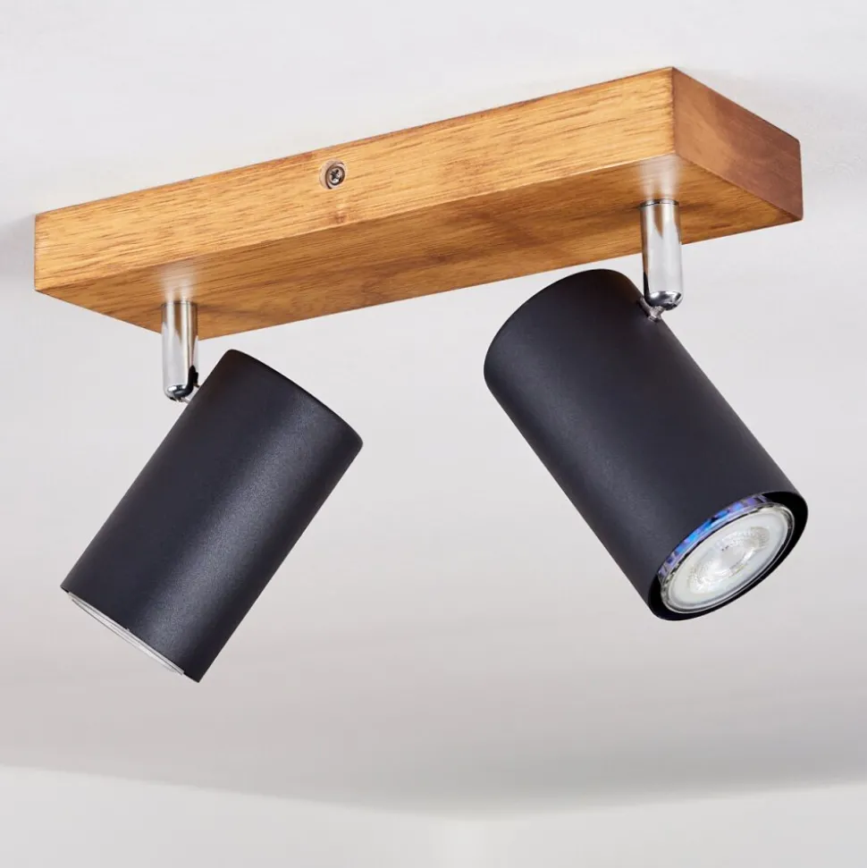 Plafonnier Zuoz Bois Clair, 2 Lumieres