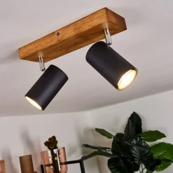 Plafonnier Zuoz Bois Clair, 2 Lumieres