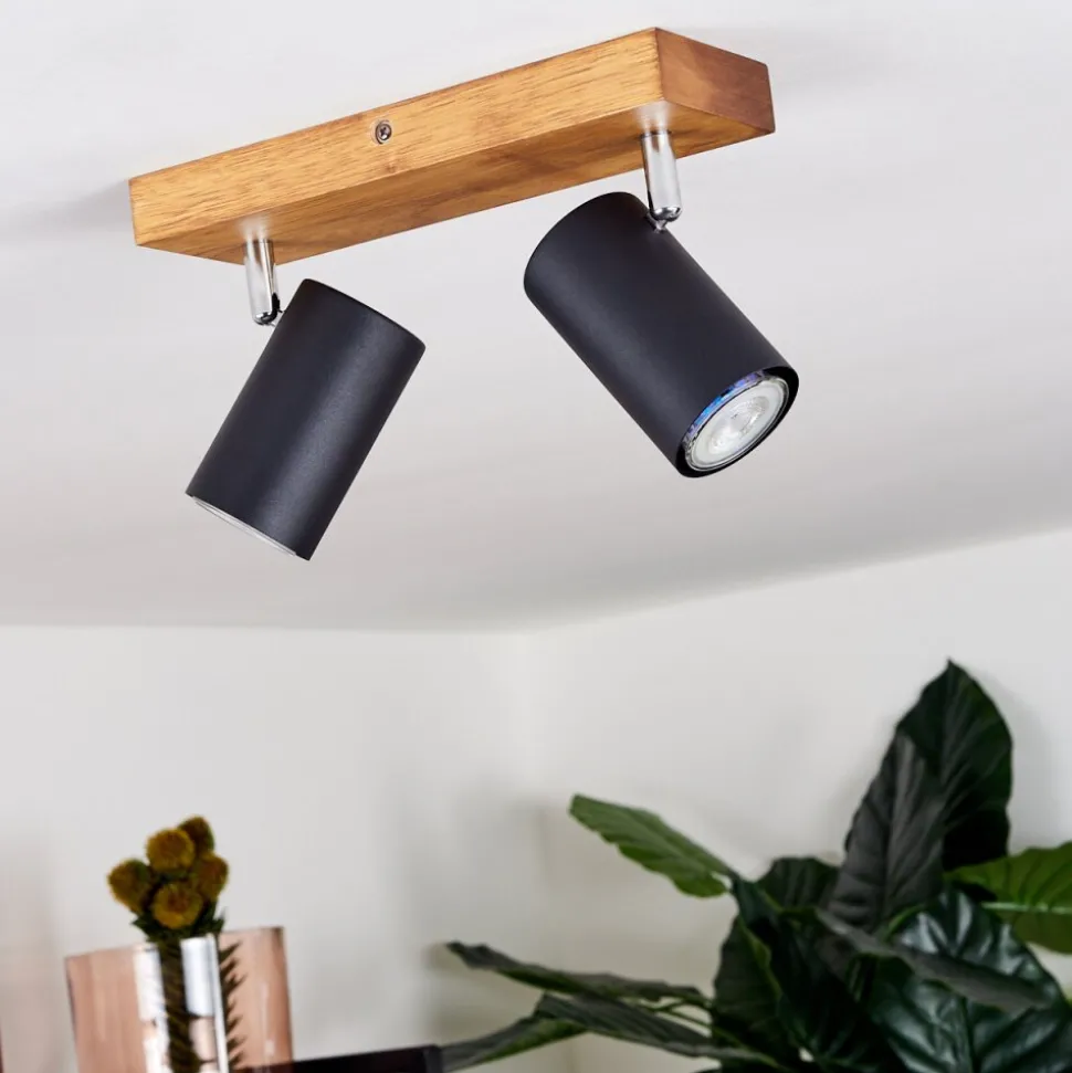 Plafonnier Zuoz Bois Clair, 2 Lumieres
