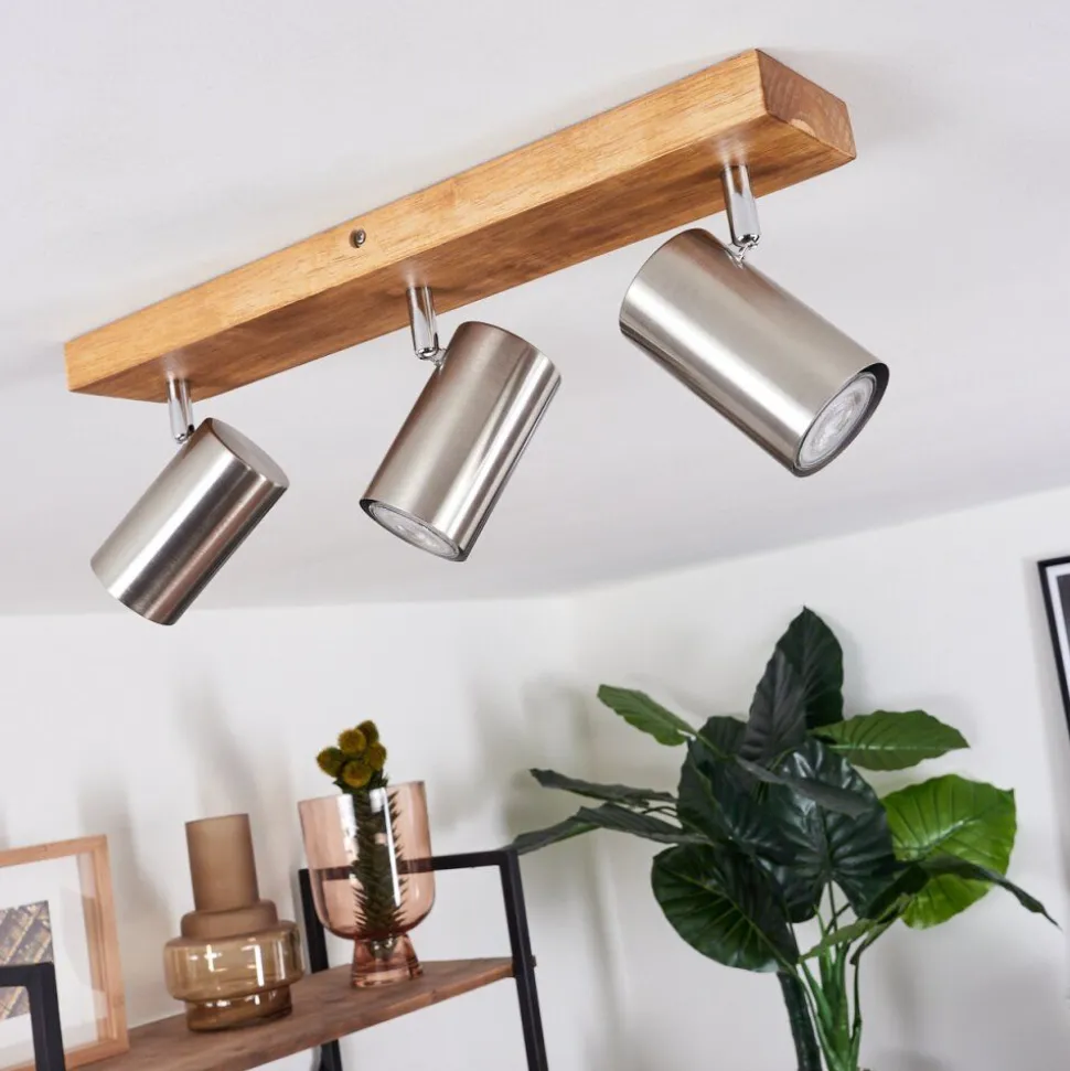 Plafonnier Zuoz Bois Clair, 3 Lumieres