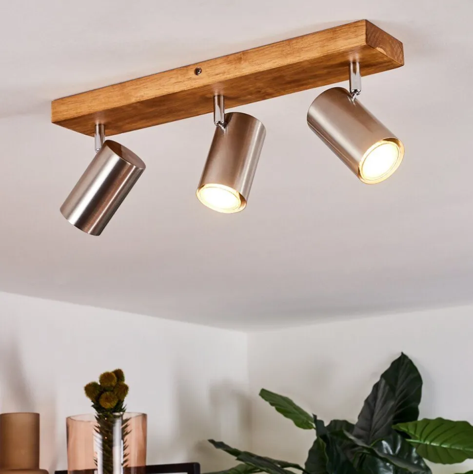 Plafonnier Zuoz Bois Clair, 3 Lumieres