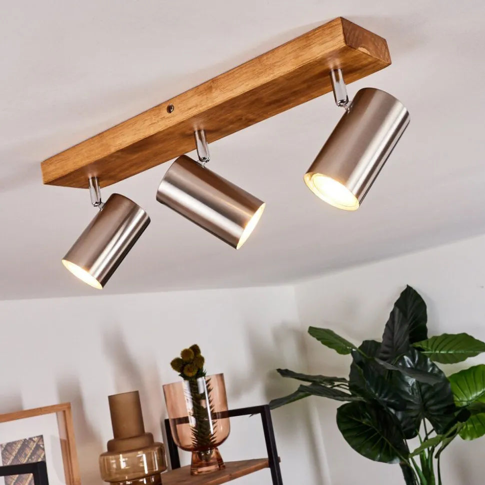 Plafonnier Zuoz Bois Clair, 3 Lumieres