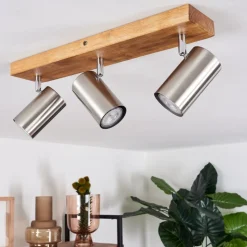 Plafonnier Zuoz Bois Clair, 3 Lumieres