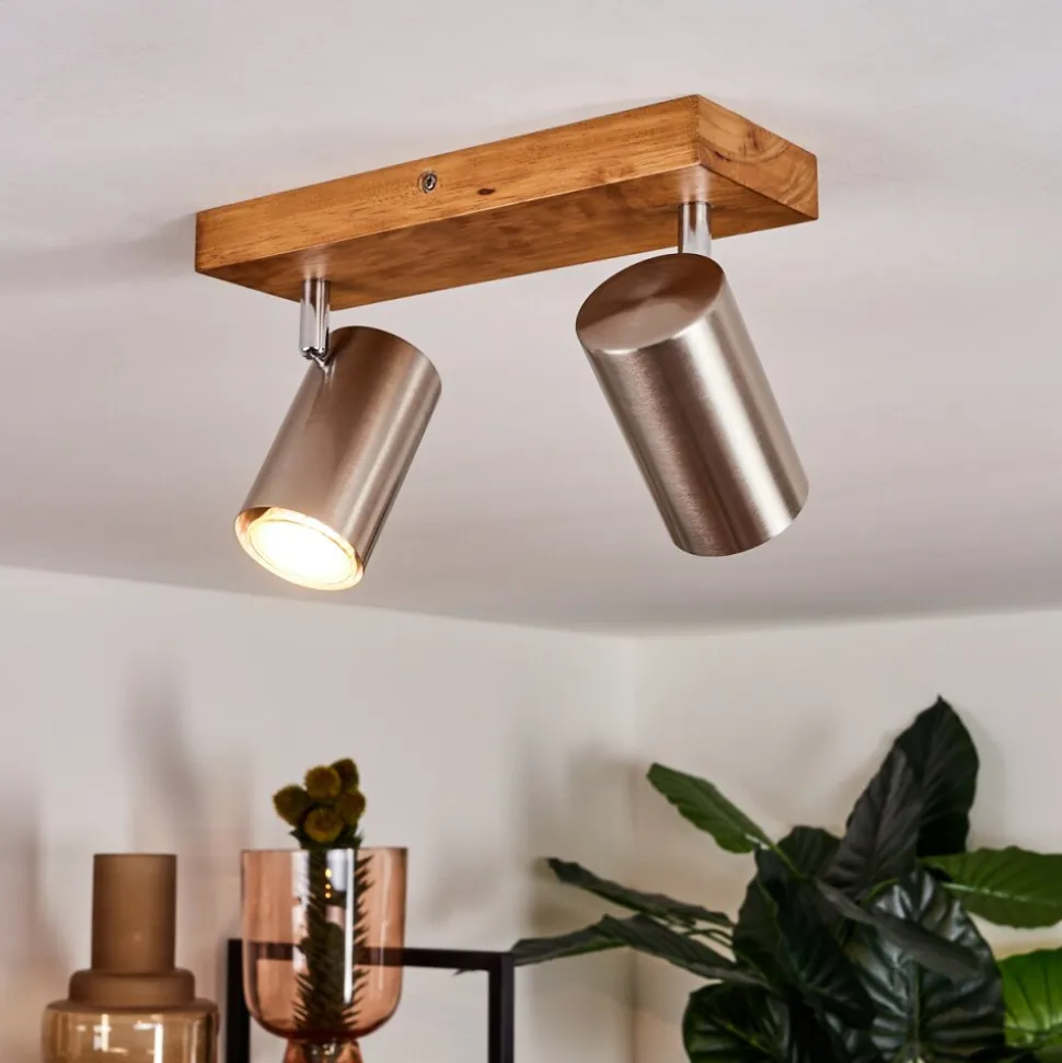 Plafonnier Zuoz Bois Clair, 2 Lumieres