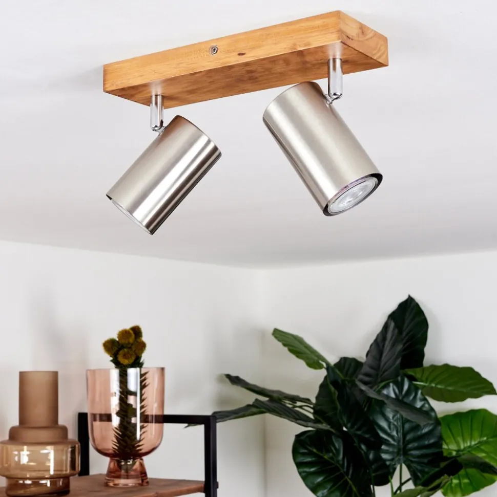 Plafonnier Zuoz Bois Clair, 2 Lumieres