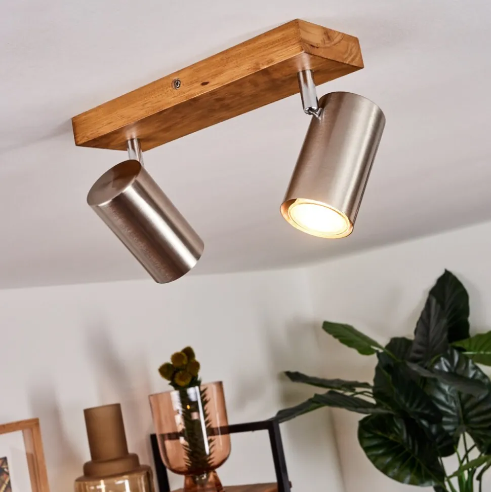 Plafonnier Zuoz Bois Clair, 2 Lumieres