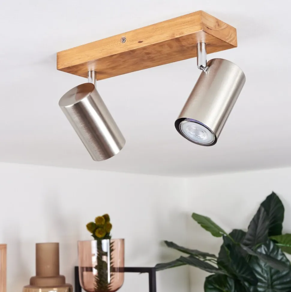 Plafonnier Zuoz Bois Clair, 2 Lumieres