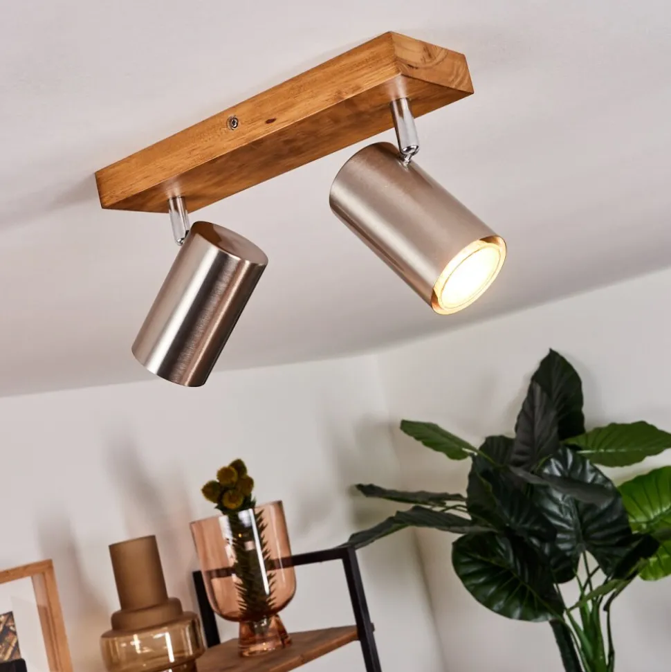 Plafonnier Zuoz Bois Clair, 2 Lumieres