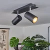 Plafonnier Zuoz Chrome, Noir, 2 Lumieres