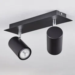 Plafonnier Zuoz Chrome, Noir, 2 Lumieres