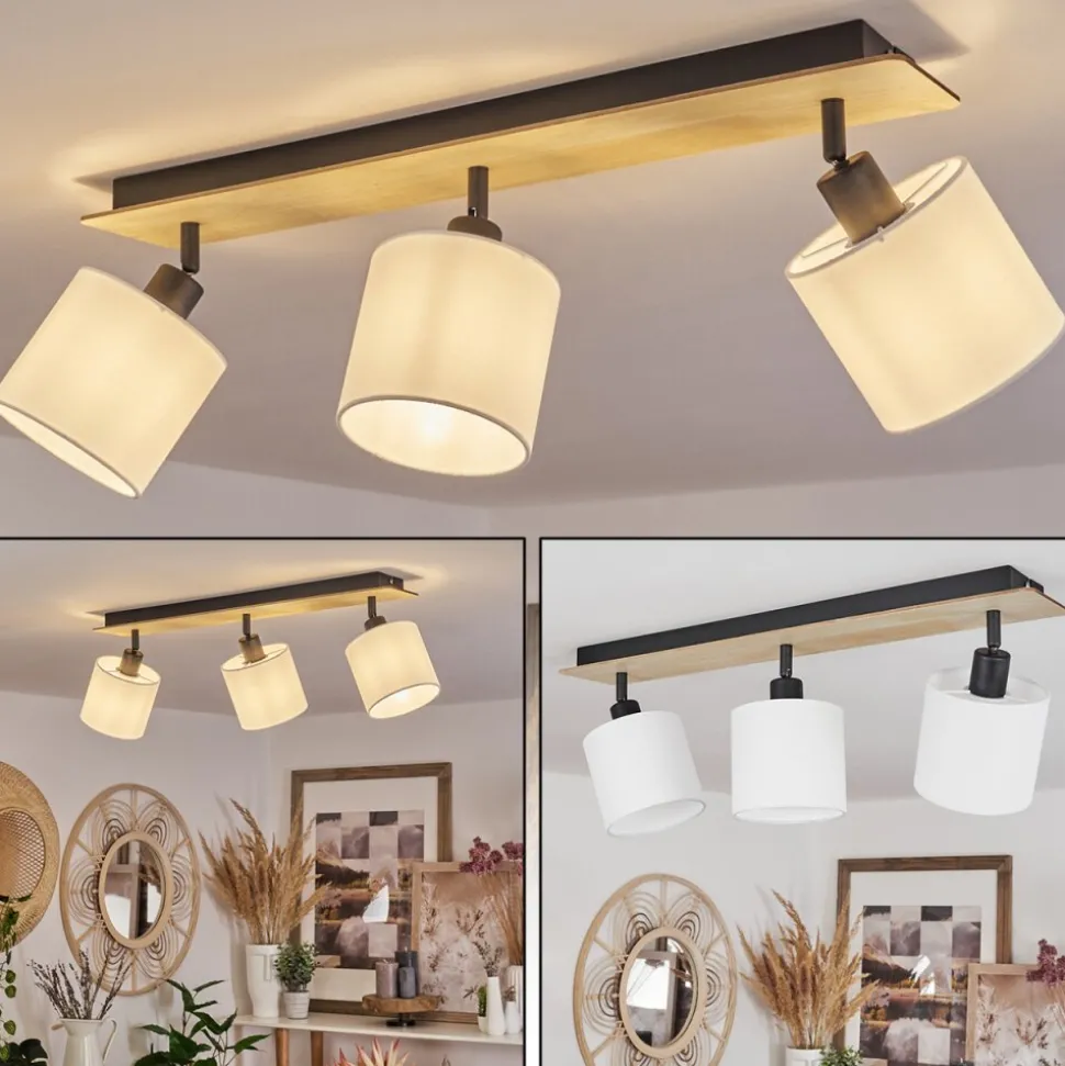 Plafonnieralsen Bois Clair, Noir, 3 Lumieres