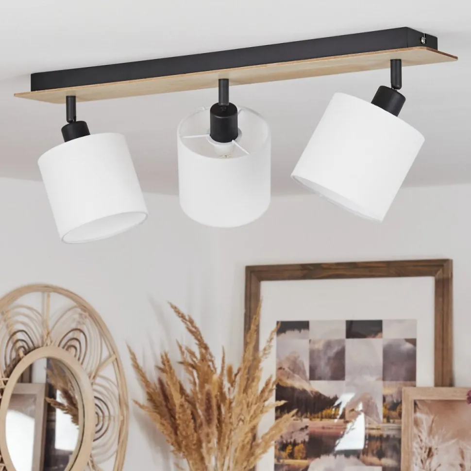 Plafonnieralsen Bois Clair, Noir, 3 Lumieres