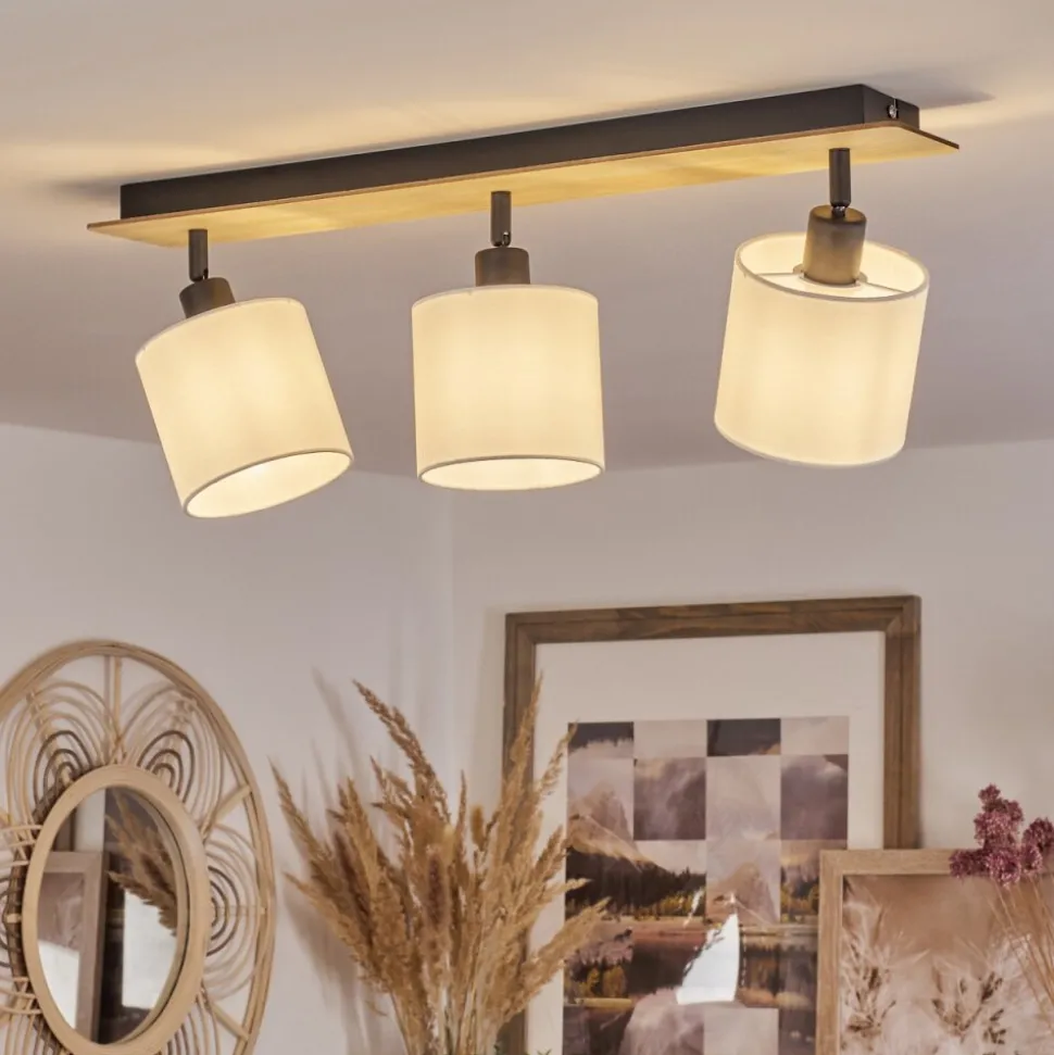 Plafonnieralsen Bois Clair, Noir, 3 Lumieres