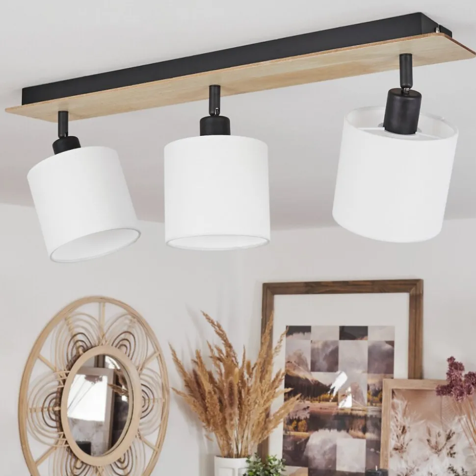 Plafonnieralsen Bois Clair, Noir, 3 Lumieres