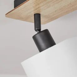 Plafonnieralsen Bois Clair, Noir, 3 Lumieres