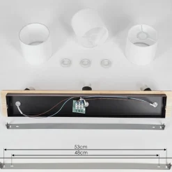 Plafonnieralsen Bois Clair, Noir, 3 Lumieres