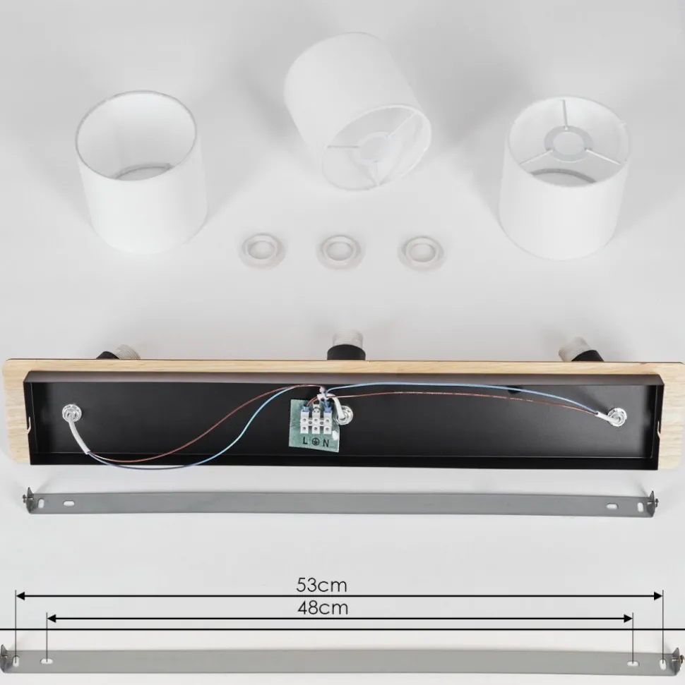 Plafonnieralsen Bois Clair, Noir, 3 Lumieres