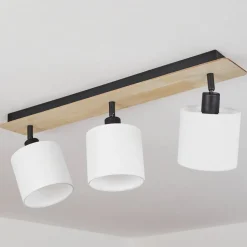 Plafonnieralsen Bois Clair, Noir, 3 Lumieres