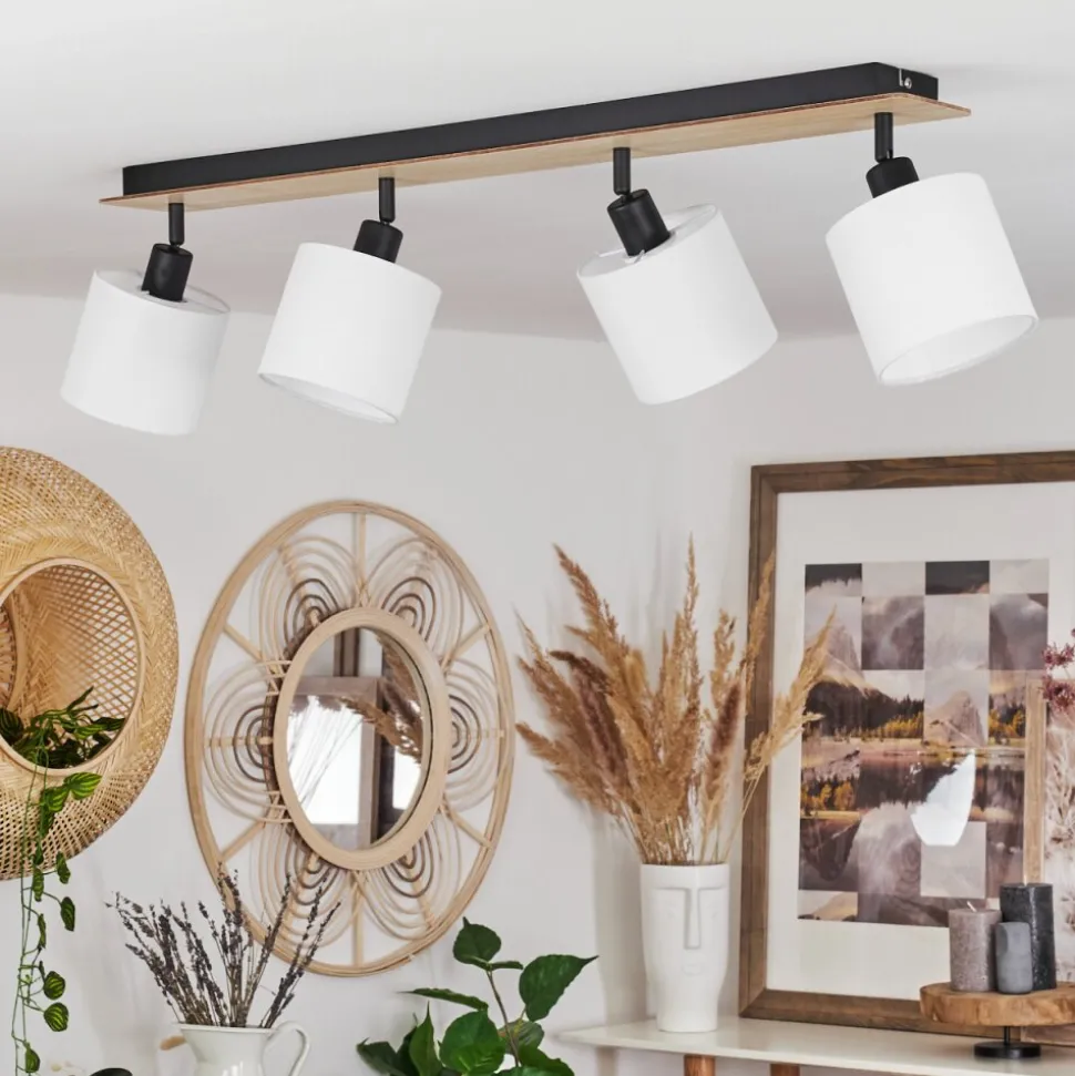 Plafonnieralsen Bois Clair, Noir, 4 Lumieres