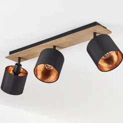 Plafonnieralsen Bois Fonce, Noir, 3 Lumieres