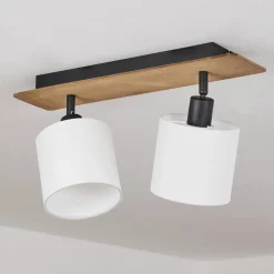 Plafonnieralsen Bois Fonce, Noir, 2 Lumieres